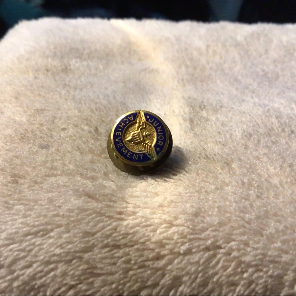 Junior Achievement Gold and Blue Enamel Lapel Pin